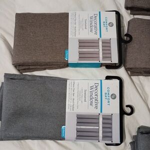 Comfort Bay Textured Window Panels in Gray and Brown